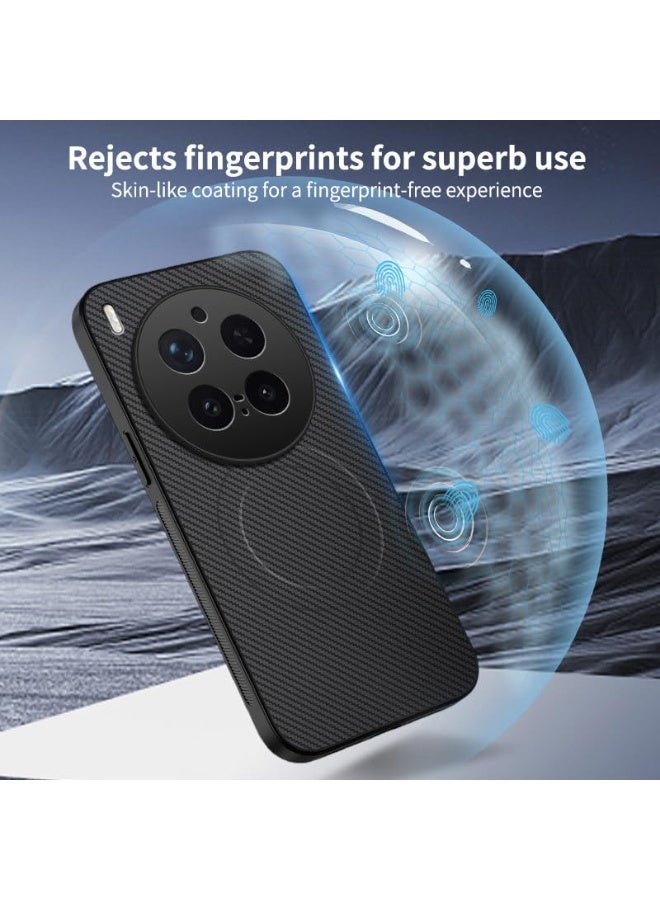 general Carbon Fiber Magnetic Case Compatible with Vivo X300 Pro Cover with Wireless Charging, Ultra-thin Matte Anti Shock and Anti Fall Magnetic Cover for Vivo X300 Pro - Image 3