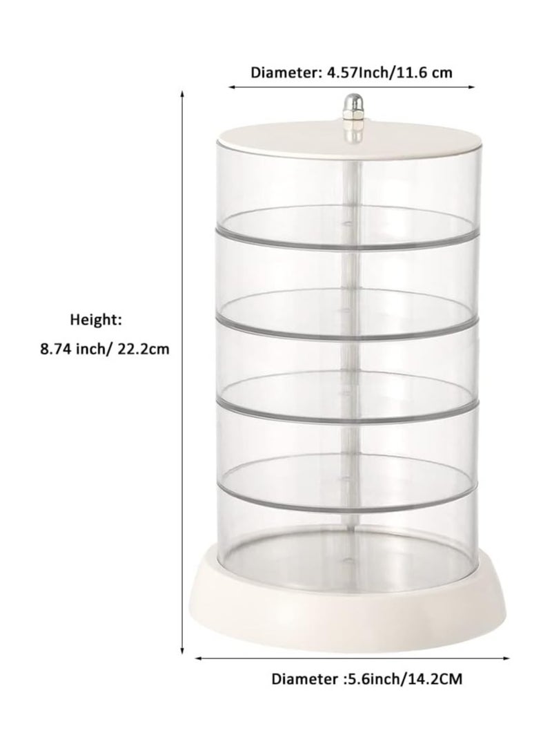 Clear Rotable Box,5-Layer Jewelry Storage Box With Lid, Easy Classify Storage by Layer Box for Hair Accessories  Beauty Supplies Earrings Necklaces Bracelets  - Image 4