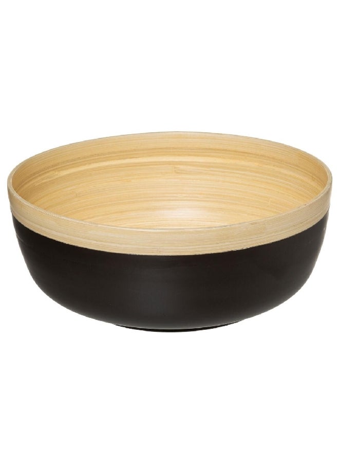 Five Simply Smart Modern Design Bamboo Salad Bowl Black and Beige 30 cm 179728B