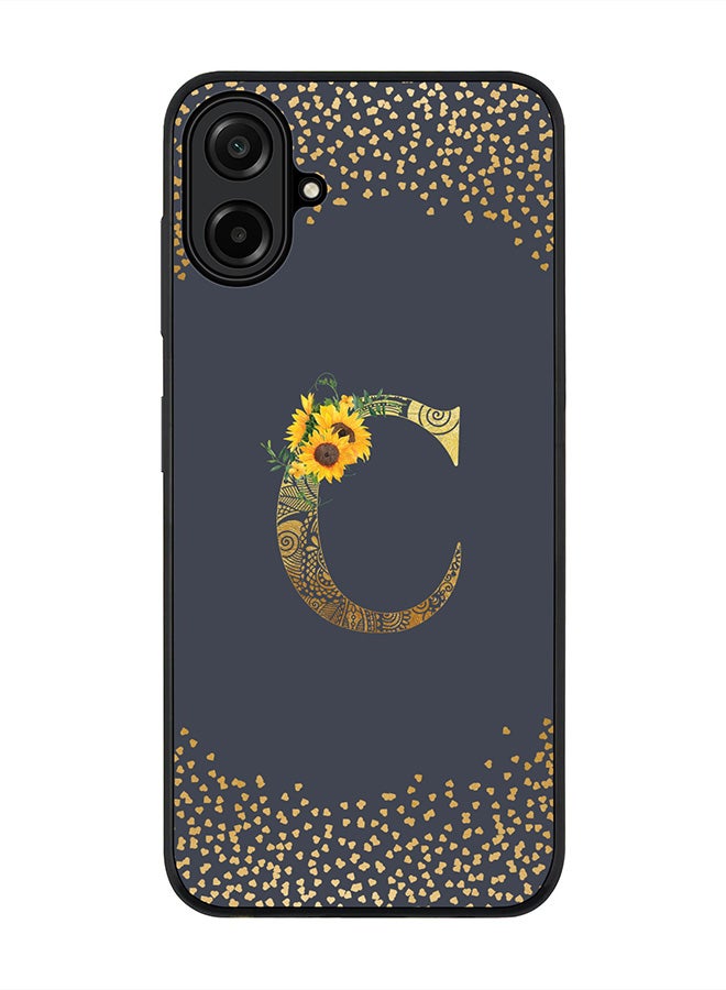 Stylizedd For Samsung Galaxy A07 4G Case,Slim fit Camera Protection, Shockproof Thin Phone cover  - Custom Floral Monogram - C  (Grey )