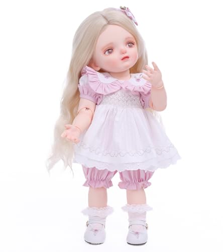 Cloveray BJD Dolls 14 Ball Jointed Doll Fullset with 15 Articulated Joints and Adjustable Glass Eyes 20 Inch 50cm Full Vinyl Girl Collectible RebornStyle Doll for Ages 14 Gift Box Packaging - Image 1