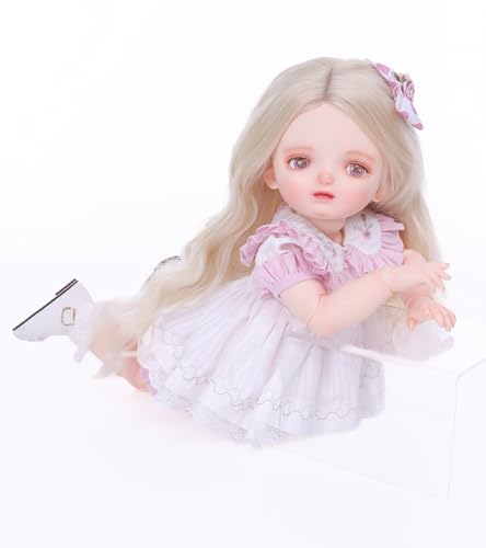 Cloveray BJD Dolls 14 Ball Jointed Doll Fullset with 15 Articulated Joints and Adjustable Glass Eyes 20 Inch 50cm Full Vinyl Girl Collectible RebornStyle Doll for Ages 14 Gift Box Packaging - Image 5