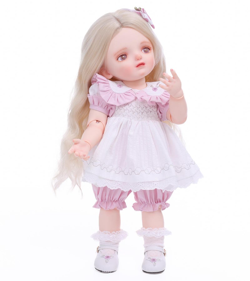 Cloveray BJD Dolls 14 Ball Jointed Doll Fullset with 15 Articulated Joints and Adjustable Glass Eyes 20 Inch 50cm Full Vinyl Girl Collectible RebornStyle Doll for Ages 14 Gift Box Packaging - Image 3