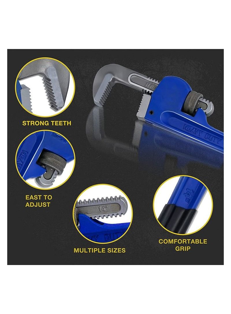 Pipe Wrench Heavy Duty 14", Forged Steel Head, Strong Iron Handle Pipe Wrench/1 Pcs - Image 2