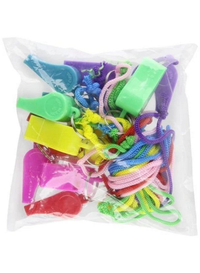 Rhode Island Novelty 2 Inch Neon Whistle Necklaces, One Dozen Per Order