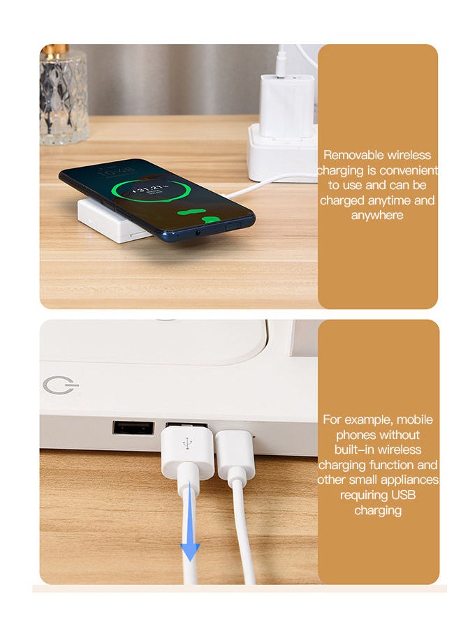 Generic - 2-in-1 Suspended Anti-Gravity Table Lamp Wireless Rechargeable Touch Control Table Light Phone Charging Floating Desk Lamp - Image 1