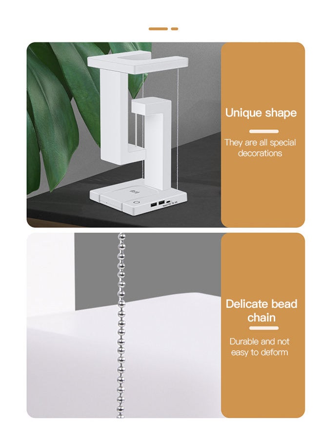Generic - 2-in-1 Suspended Anti-Gravity Table Lamp Wireless Rechargeable Touch Control Table Light Phone Charging Floating Desk Lamp - Image 1