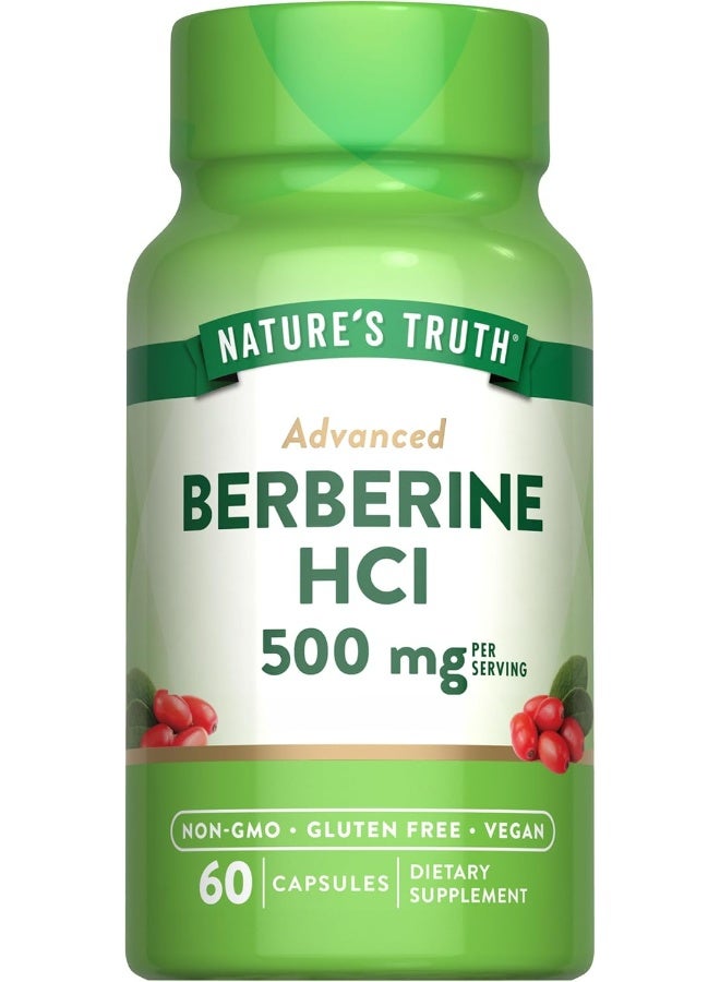 Berberine Capsules | 500mg | 60 Count | Vegetarian, Non-GMO, & Gluten Free Supplement | by Nature's Truth