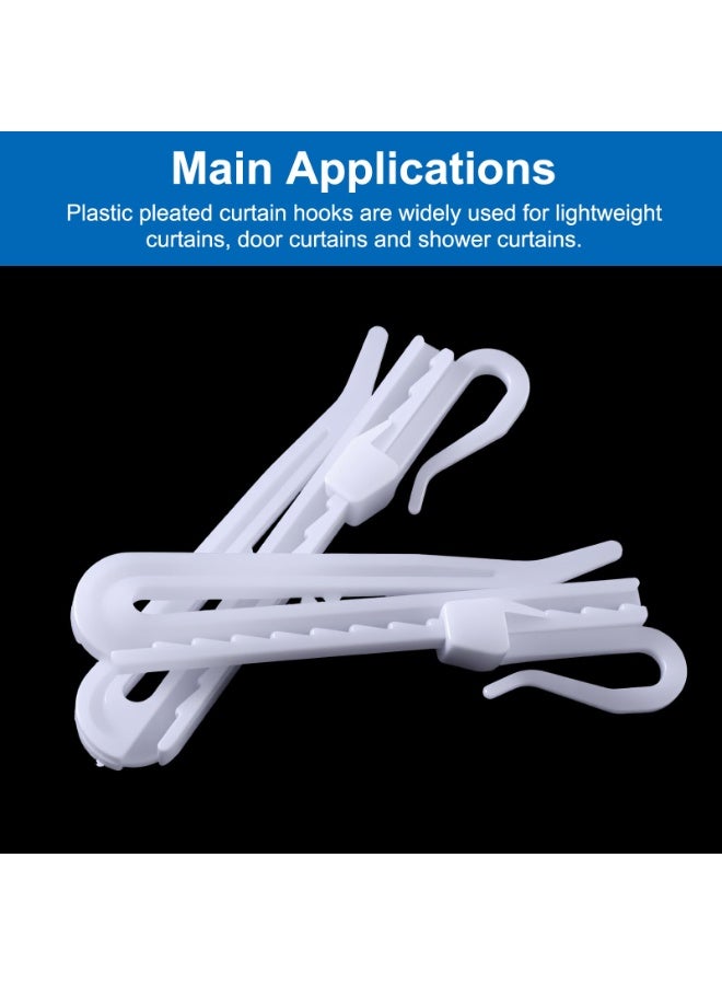 Plastic Curtain Hooks, 30 Pcs Pinch Pleat Curtain Hooks 7cm Adjustable Curtains Clips Ratchet System Pinch Pleated Drapery Pins for Window Door Shower Curtains (2.74 inches/6.96 cm) - Image 4