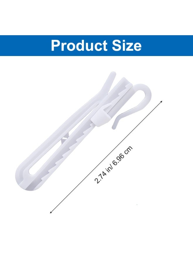 Plastic Curtain Hooks, 30 Pcs Pinch Pleat Curtain Hooks 7cm Adjustable Curtains Clips Ratchet System Pinch Pleated Drapery Pins for Window Door Shower Curtains (2.74 inches/6.96 cm) - Image 2