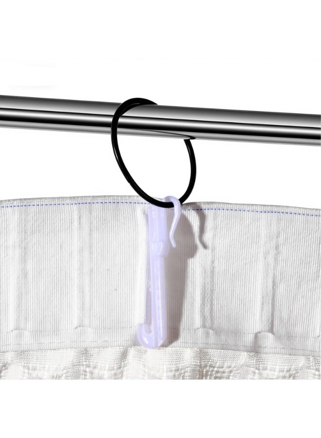 Plastic Curtain Hooks, 30 Pcs Pinch Pleat Curtain Hooks 7cm Adjustable Curtains Clips Ratchet System Pinch Pleated Drapery Pins for Window Door Shower Curtains (2.74 inches/6.96 cm) - Image 5