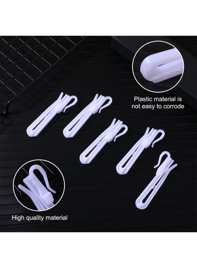 Plastic Curtain Hooks, 30 Pcs Pinch Pleat Curtain Hooks 7cm Adjustable Curtains Clips Ratchet System Pinch Pleated Drapery Pins for Window Door Shower Curtains (2.74 inches/6.96 cm) - Image 3