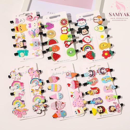 Samyak 60 Pcs Kids Hair Clips Barrettes Unicorn Ice Cream Candy Princess Multi Figures Hair Grips Pins For Toddlers Girls Hair Accessory Set - Image 1