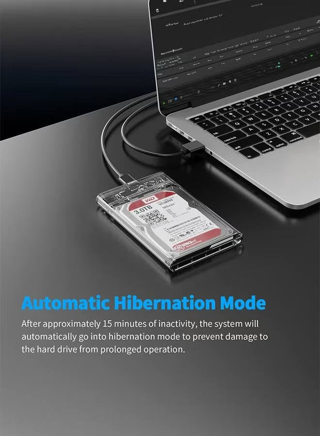 2.5" Hard Drive Enclosure Tool Free, USB C 3.1 Gen 2 to SATA III 6Gbps External Enclosure for 2.5inch 7mm 9.5mm SSD HDD, UASP Supported 2 Cables included - Image 5