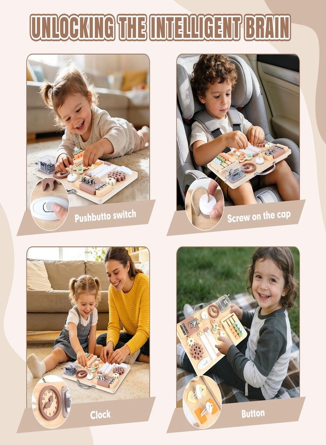 Hoarosall Montessori Busy Board for Toddlers 16-in-1 Wooden Sensory Activity Board with Music Box Fine Motor Skills Learning Toy Preschool Educational Travel Gift for Boys Girls Ages 1-3 - Image 5