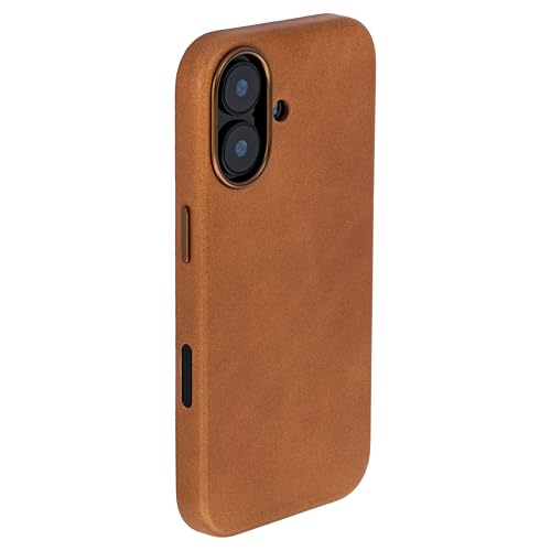 Dockem Genuine Leather Case for iPhone 17 Compatible with MagSafe, with Capacitive Camera Control Button (MSGL, Light Brown) - Image 1