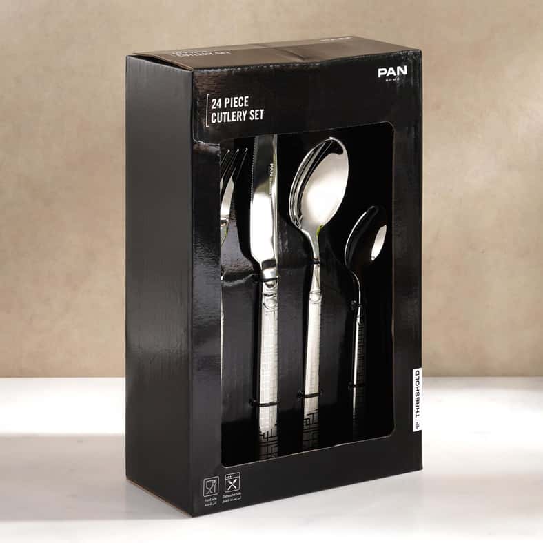 Pan Home Cori 24-Piece Cutlery Set -Chrome - Image 5