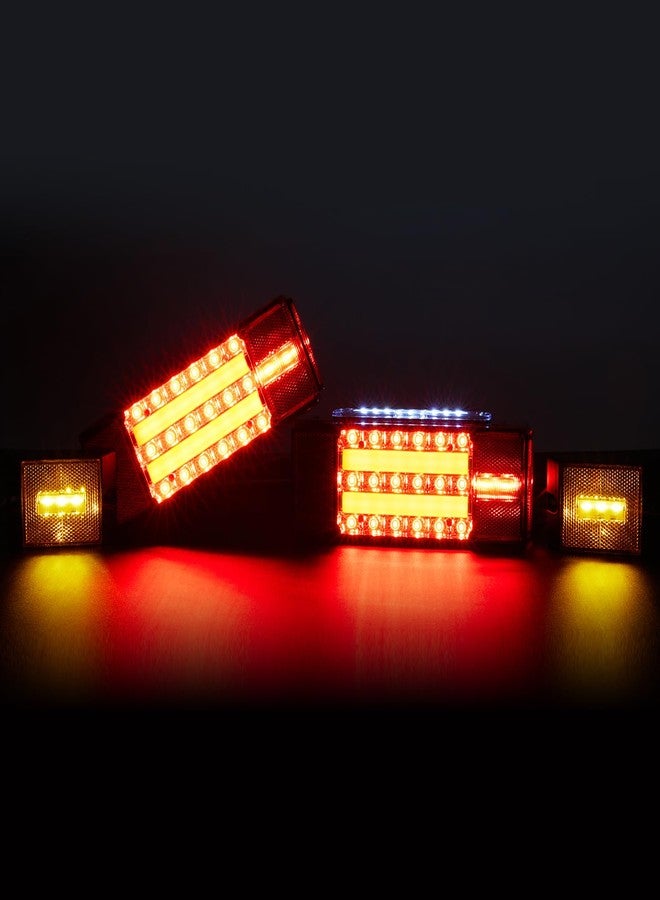 كوهري طقم مصابيح خلفية LED غاطسة جديدة من كوهري للمقطورات، مصابيح LED متعددة الاستخدامات للمقطورات بجهد 12 فولت، معتمدة من وزارة النقل الأمريكية، مصابيح لوحة ترخيص غاطسة بالكامل مع طقم أسلاك، وظائف مدمجة للتوقف والإضاءة الخلفية والانعطاف لمقطورات القوارب. - Image 2