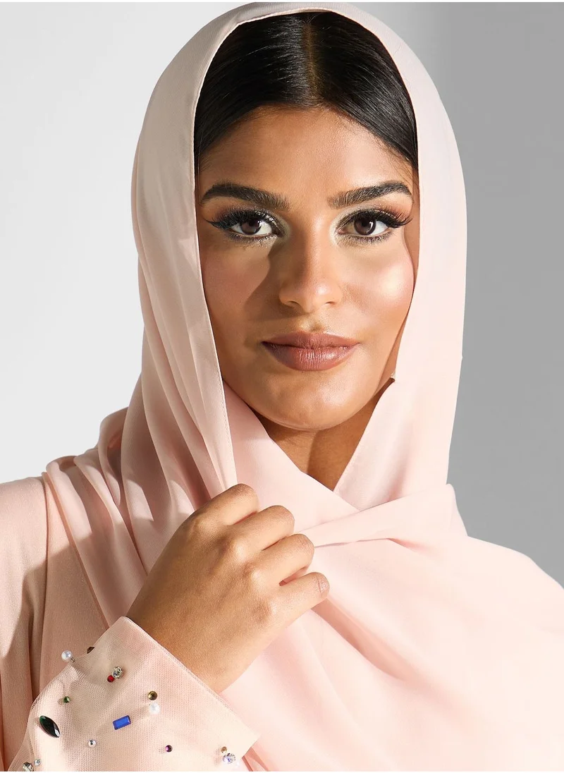 Meem by Mariyah Embroidered Sleeve Abaya