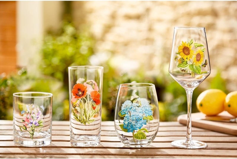 Portmeirion Portmeirion Botanic Garden 16oz Stemmed Wine Glass Set of 4  Assorted Floral Motifs  Elegant Glassware for Weddings Home Bars Special Events WineTasting Occasions  Vintage Wine Glasses - Image 5