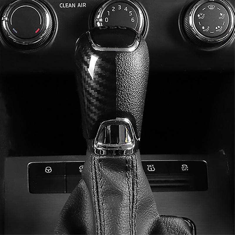 Gear Lever Head Cover 2 Pcs ABS Material Carbon Fiber Pattern - Stylish Individualism Corrosion Resistance Protection for Skoda Octavia A7 Superb Fabia - Image 4