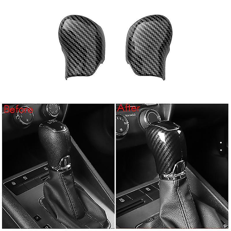 Gear Lever Head Cover 2 Pcs ABS Material Carbon Fiber Pattern - Stylish Individualism Corrosion Resistance Protection for Skoda Octavia A7 Superb Fabia - Image 5