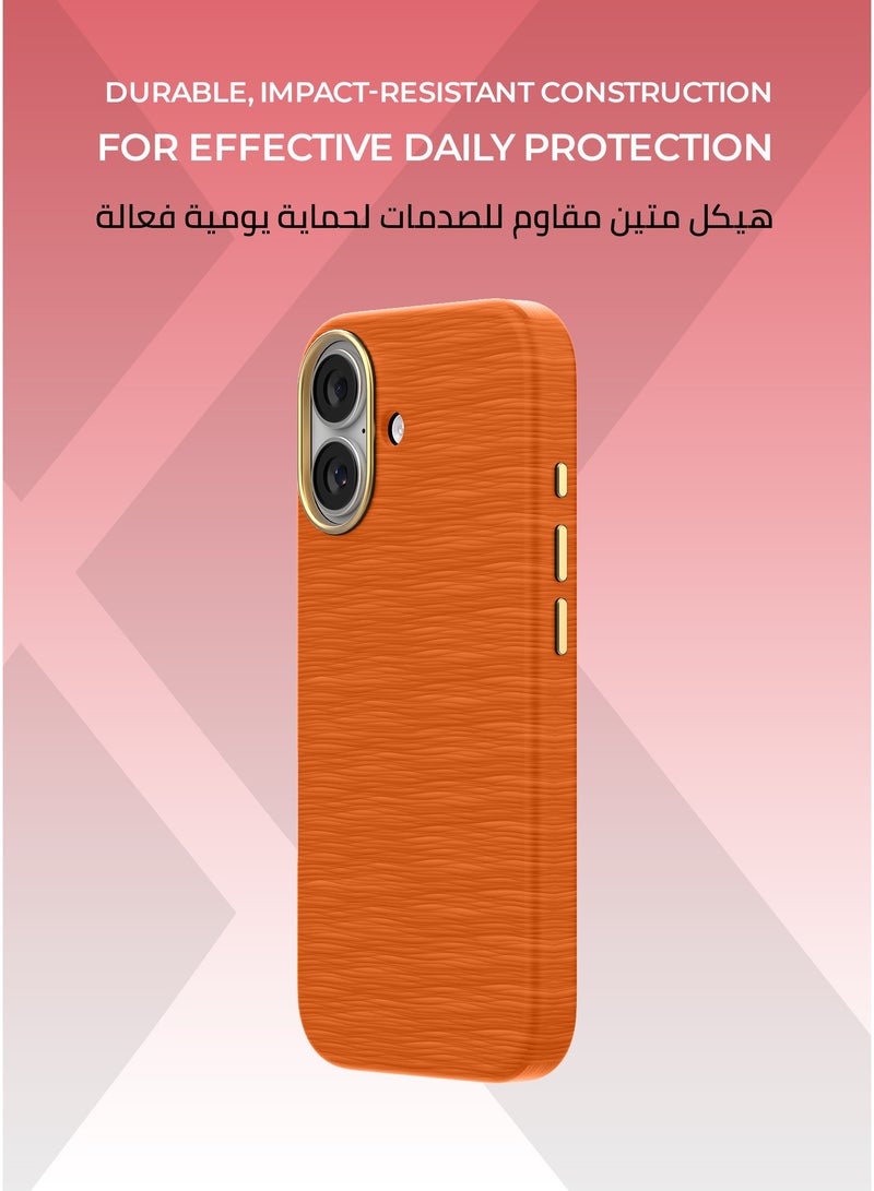 زوندا كفر فيلفت ايدج  ايفون 17 ماج سيف لون برتقالي - تغطية كاملة للحواف لحماية متكاملة ، بطانة داخلية من الألياف الدقيقة لحماية من الخدوش ، مقاوم للصدمات، متوافق مع ملحقات MagSafe. - Image 3