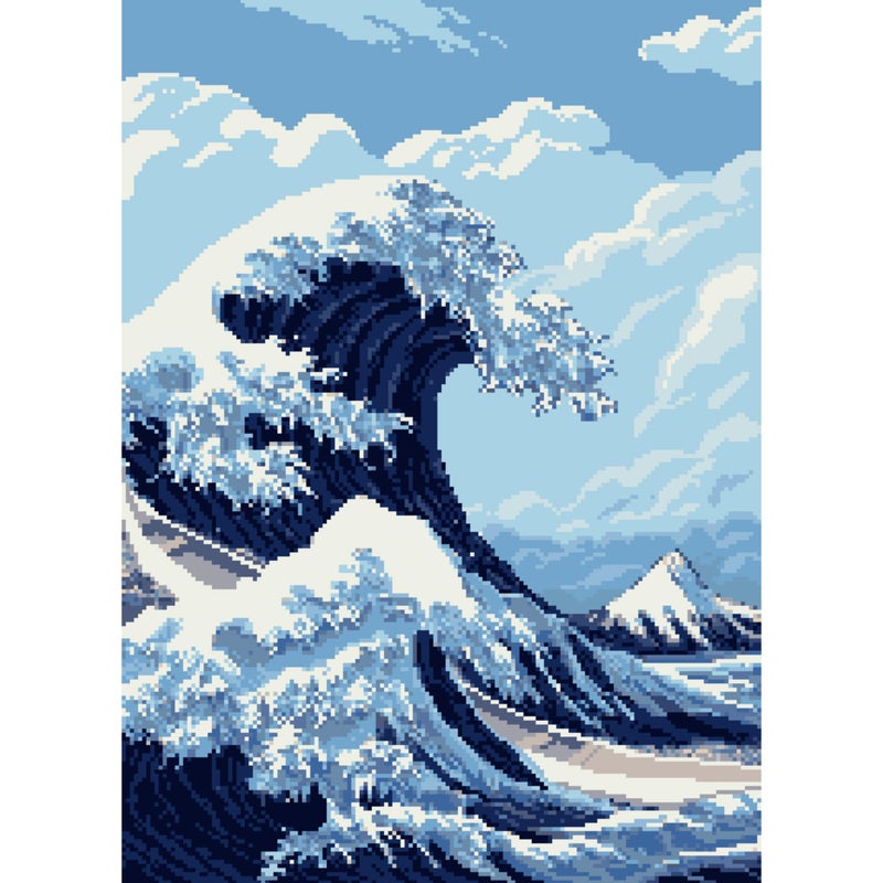 Realm Guard Pixel Art Series - 100ct TCG/MTG Textured Card Sleeves (The Great Wave) - Image 4