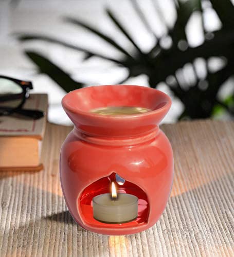 Ein Sof EIN SOF Ceramic Oil Diffuser for Home Fragrance 1 Piece Room Fragrance Diffuser Perfume Diffuser for Home Aroma Therapy Diffuser Oil lamp Red  - Image 4