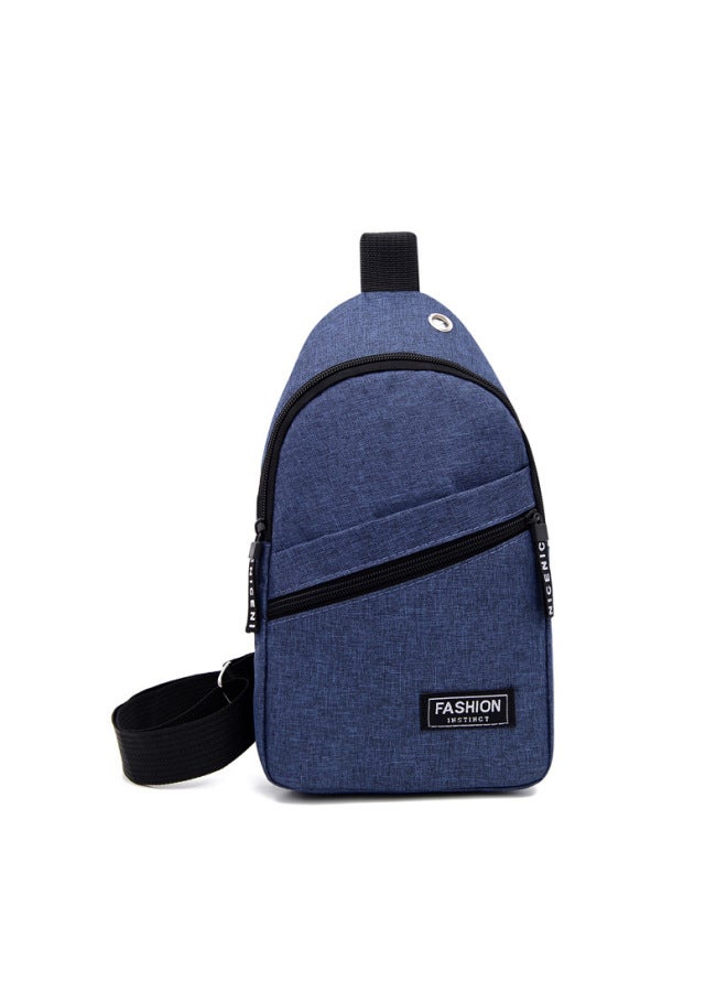 Generic Fashion Chest Bag Men's Shoulder Bag Messenger Bag Men's Korean-style Chest Bag Trendy Shoulder Bag Men's Backpack-Color:Navy Blue - Image 1