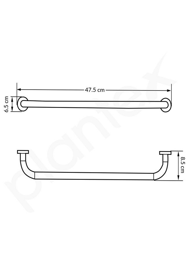 Plantex 18 Inch Stainless Steel Grab Bar for Toilet/Safety Support for Senior Citizens/Secure Bathroom Handrail/Bathroom Accessories (Chrome) - Image 2