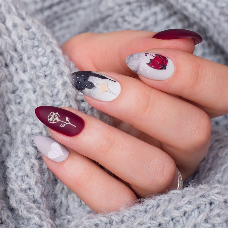 8 Sheets Nail Stickers 3D Decals Self-Adhesive Nail Stickers - Image 4
