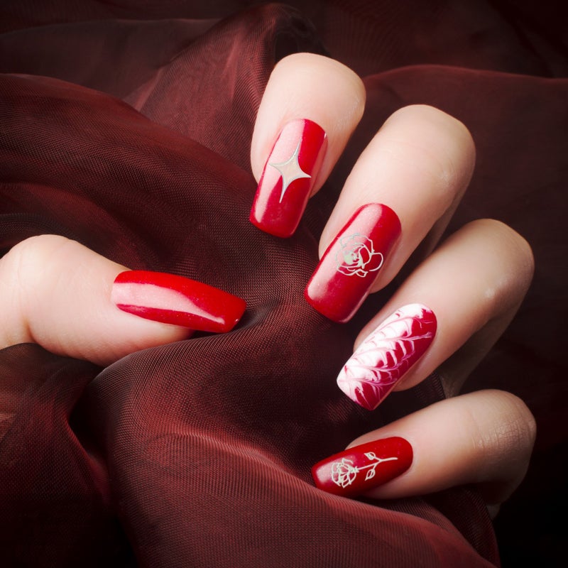 8 Sheets Nail Stickers 3D Decals Self-Adhesive Nail Stickers - Image 1