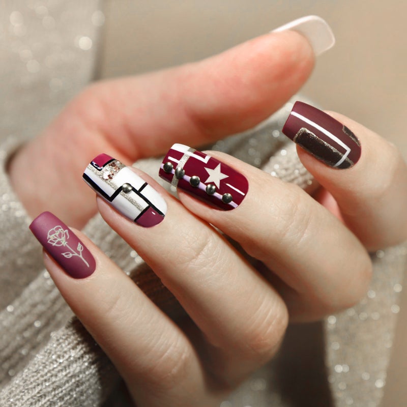 8 Sheets Nail Stickers 3D Decals Self-Adhesive Nail Stickers - Image 5