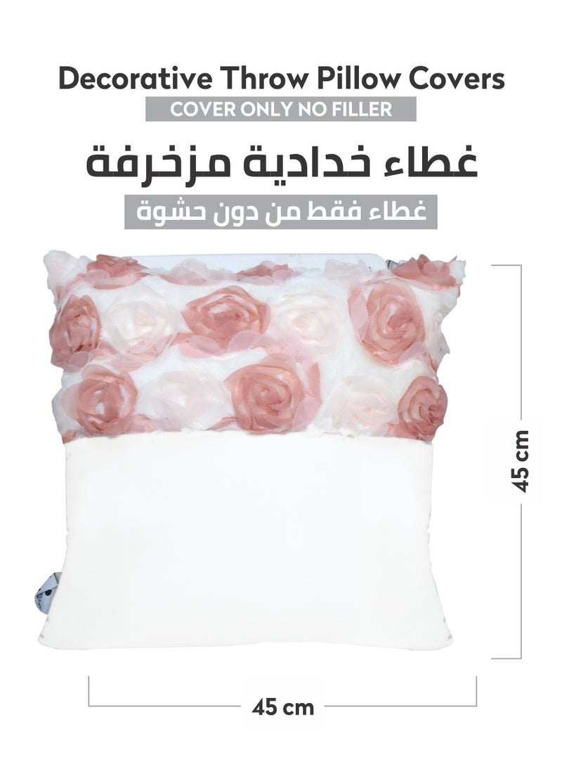 Donetella Cushion Cover,45X45 Cm (18X18 inch) 1-Pcs Decorative Throw Pillowcases Without Filler With Beautiful Abstract Art For Sofa Bed Living Room And Couch, Snow Drift  - Image 4
