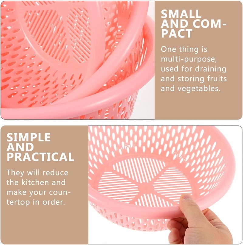 3pcs Portable Kitchen Drain Baskets for Vegetables and Fruits Multi-function Washing Strainers with Anti-fall Material Capacity Fruit Washing Basket for Fresh Storage Random Color - Image 4