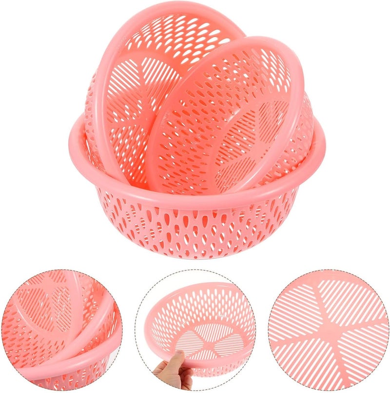 3pcs Portable Kitchen Drain Baskets for Vegetables and Fruits Multi-function Washing Strainers with Anti-fall Material Capacity Fruit Washing Basket for Fresh Storage Random Color - Image 5