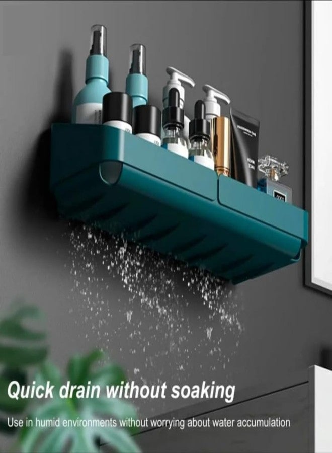 SHREESHANN 2 Pcs Self-Adhesiv Toilet Cosmetic Storage Shelf Durable Bathroom Organiser Without Drill & Kitchen Organizer Rack Bathroom Storage Wall Mounted Organiser Holder Shelf Rack - Image 4