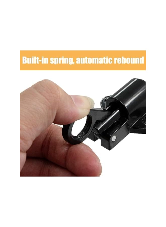 PROMASS قفل زنبركي برومس، 4 قطع مزاليج ذاتية الإغلاق، مزلاج زنبركي مقاوم من سبائك الألمنيوم لقفل الأبواب المنزلقة الأوتوماتيكي مع براغي، قفل مزلاج أوتوماتيكي للنوافذ والخزائن - Image 3