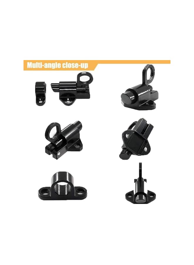 PROMASS قفل زنبركي برومس، 4 قطع مزاليج ذاتية الإغلاق، مزلاج زنبركي مقاوم من سبائك الألمنيوم لقفل الأبواب المنزلقة الأوتوماتيكي مع براغي، قفل مزلاج أوتوماتيكي للنوافذ والخزائن - Image 2