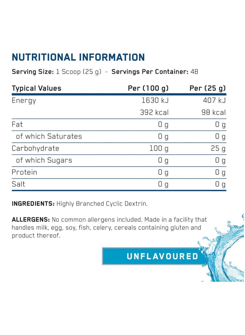 Applied Nutrition Carb X Highly Branched Cyclic Dextrin Carbohydrates, Intra & Post Workout Carbs Powder, Fuel Training & Recovery, Vegan, Gluten Free, Sugar Free, 1.2kg 48 Servings, Unflavored - Image 4