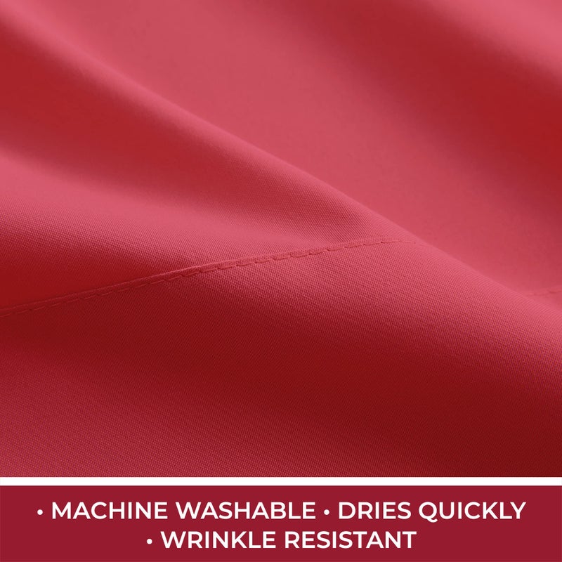 mellanni Mellanni RV Short Queen Sheets - 4 PC Iconic Collection Bedding Sheets & Pillowcases - Hotel Luxury  Extra Soft  Cooling Bed Sheets - Deep Pocket up to 10 inch (RV/Short Queen  Brick Red)  - Image 5