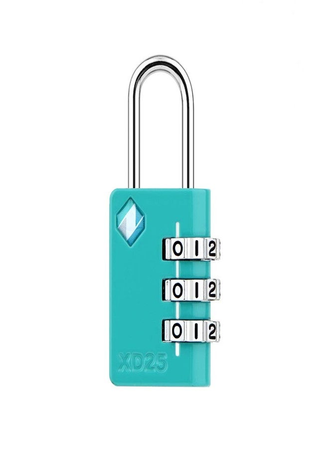 Zarker XD25 3-Digit Combination Small Mini Padlock, Emerald, 1-Pack - Image 1