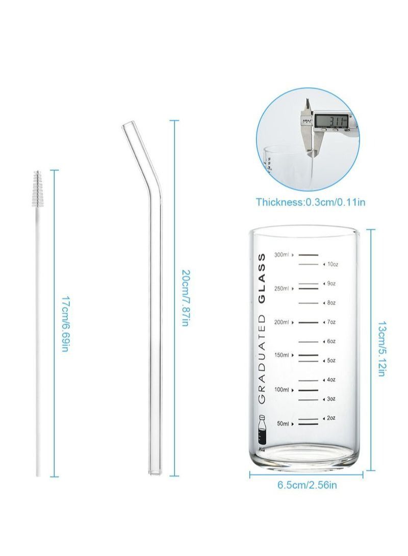 NIBEMINENT High Borosilicate Glass Milk Cup With Scale  - Image 2