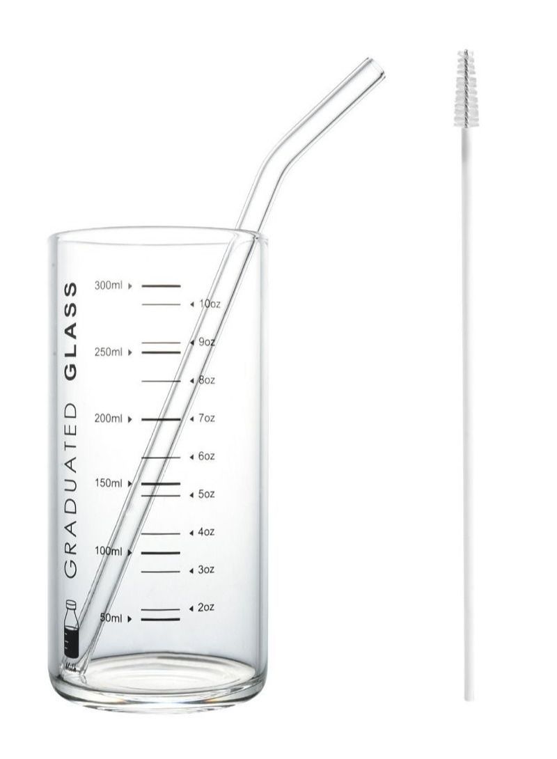NIBEMINENT High Borosilicate Glass Milk Cup With Scale  - Image 1