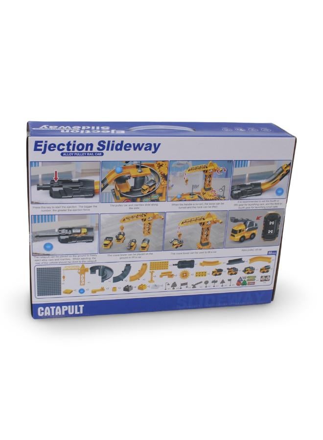 OKO Ejection Slideway Alloy Pulley Rail Car Toy Set - 55 Pcs - Image 2