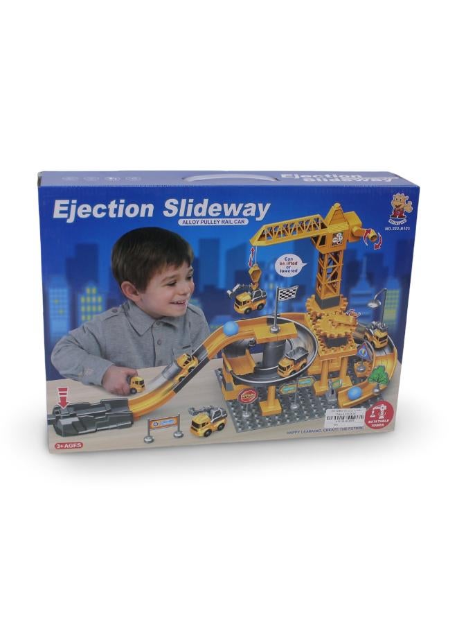 OKO Ejection Slideway Alloy Pulley Rail Car Toy Set - 55 Pcs - Image 1