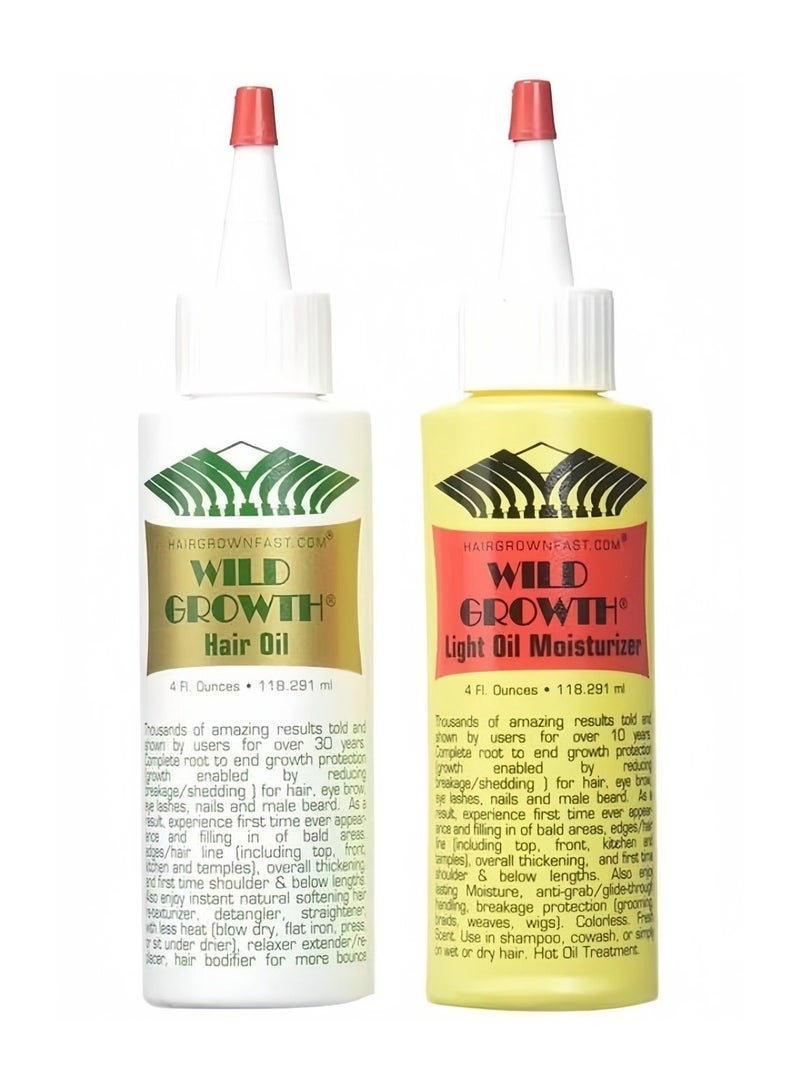 Wild Growth 2 Bottles Hair Care Oil System, 4 Fl Oz