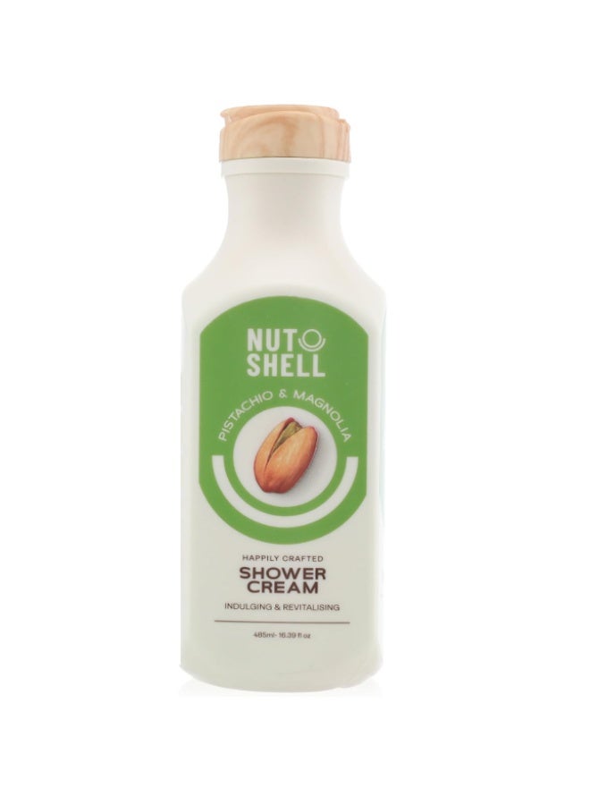 NUTSHELL Pistachio & Magnolia Shower Cream 485ml  - Image 1