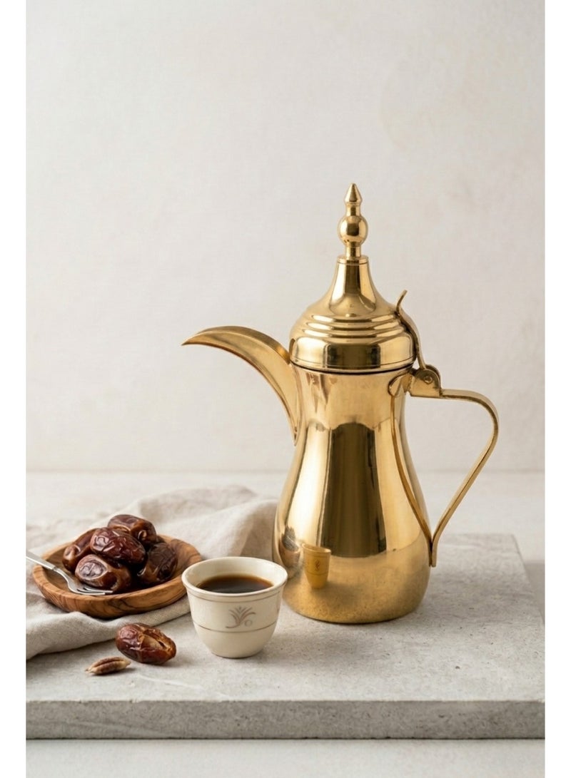 Arabic Dallah Coffee Pot Set 3 Pieces — Gold Stainless Steel — Large Medium Small — Majlis Gift - Image 5